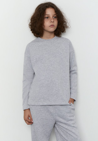 Лонгслів тринитка дитячий сірий меланж